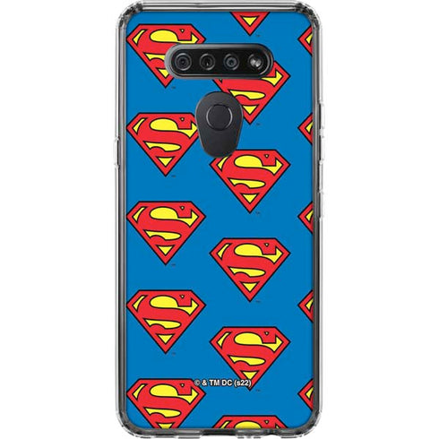 DC Comics Superman Logo Pattern LG K51/Q51 Clear Case