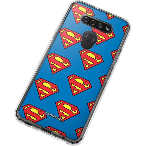 DC Comics Superman Logo Pattern LG K51/Q51 Clear Case