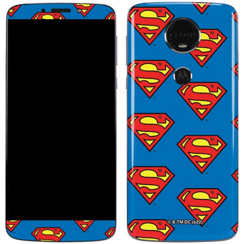 DC Comics Superman Logo Pattern Moto E5 Plus Skin