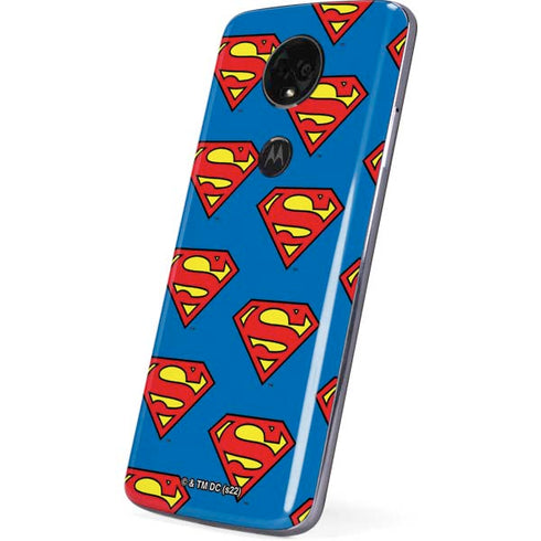 DC Comics Superman Logo Pattern Moto E5 Plus Skin