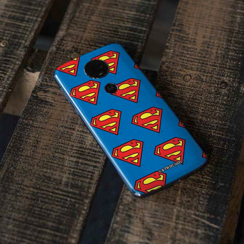 DC Comics Superman Logo Pattern Moto E5 Plus Skin