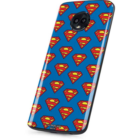 DC Comics Superman Logo Pattern Moto G6 Skin