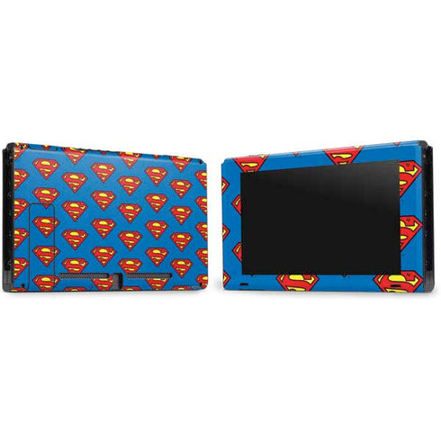 DC Comics Superman Logo Pattern Nintendo Switch Bundle Skin