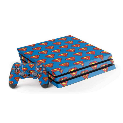 DC Comics Superman Logo Pattern PS4 Pro Bundle Skin