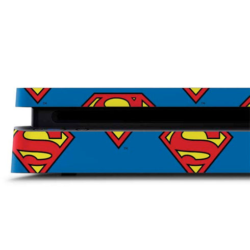 DC Comics Superman Logo Pattern PS4 Slim Skin