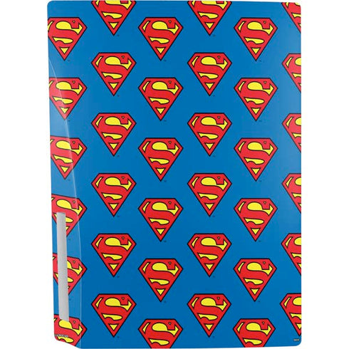 DC Comics Superman Logo Pattern PS5 Console Skin