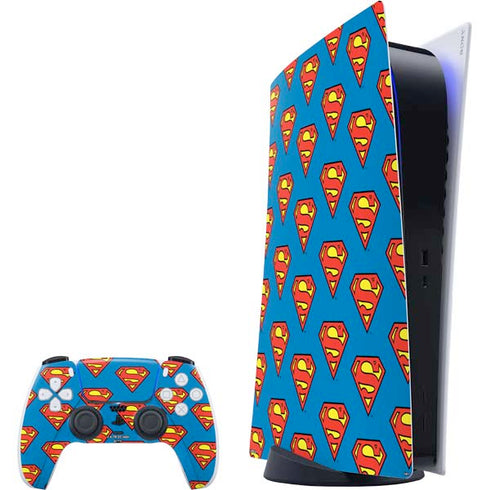 DC Comics Superman Logo Pattern PS5 Digital Edition Bundle Skin