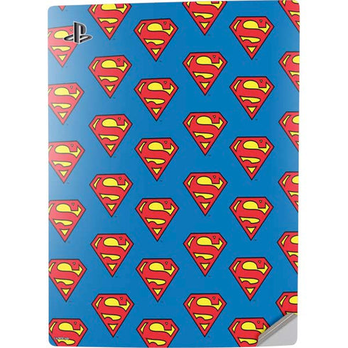 DC Comics Superman Logo Pattern PS5 Digital Edition Console Skin