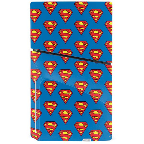DC Comics Superman Logo Pattern PS5 Slim Disk Bundle Skin