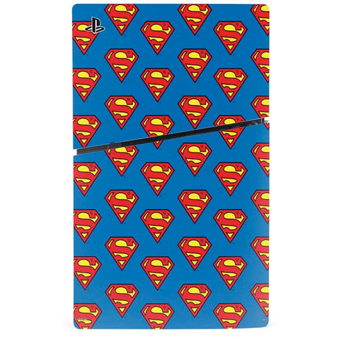 DC Comics Superman Logo Pattern PS5 Slim Disk Console Skin