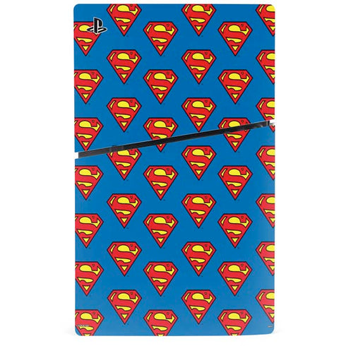 DC Comics Superman Logo Pattern PS5 Slim Digital Edition Bundle Skin
