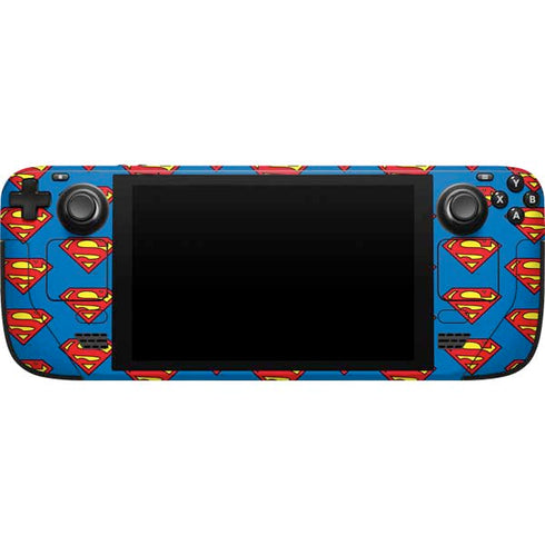 DC Comics Superman Logo Pattern Steam Deck Handheld Gaming Computer Skin