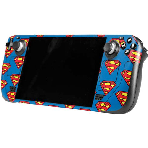 DC Comics Superman Logo Pattern Steam Deck Handheld Gaming Computer Skin