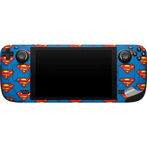DC Comics Superman Logo Pattern Steam Deck Handheld Gaming Computer Skin