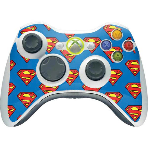 DC Comics Superman Logo Pattern Xbox 360 Wireless Controller Skin