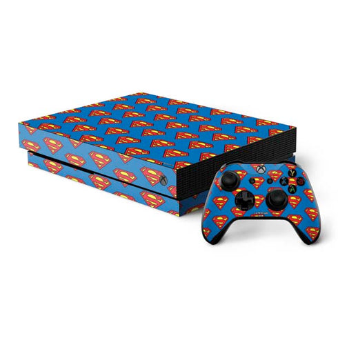 DC Comics Superman Logo Pattern Xbox One X Bundle Skin