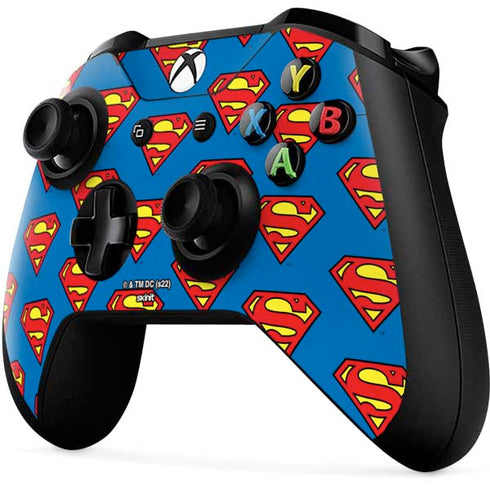 DC Comics Superman Logo Pattern Xbox One X Controller Skin