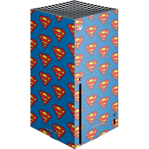 DC Comics Superman Logo Pattern Xbox Series X Console Skin