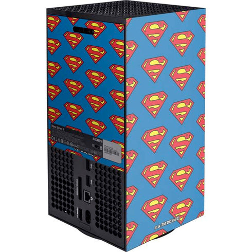 DC Comics Superman Logo Pattern Xbox Series X Console Skin