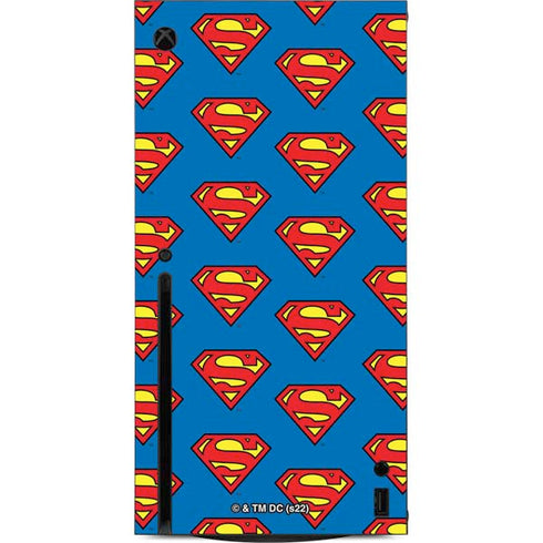 DC Comics Superman Logo Pattern Xbox Series X Console Skin