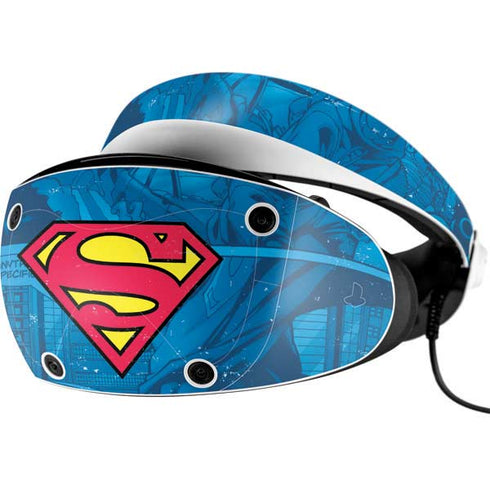 DC Comics Superman Logo Background Pattern PlayStation VR2 Skin