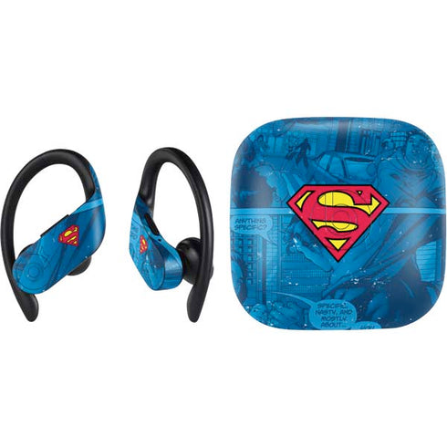 DC Comics Superman Logo Background Pattern PowerBeats Pro Skin