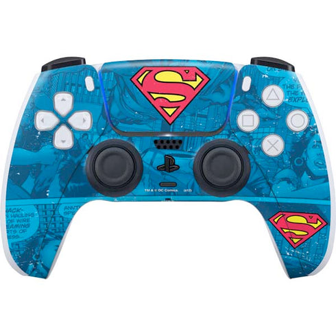 DC Comics Superman Logo Background Pattern PS5 Controller Skin