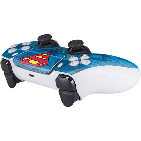 DC Comics Superman Logo Background Pattern PS5 Controller Skin