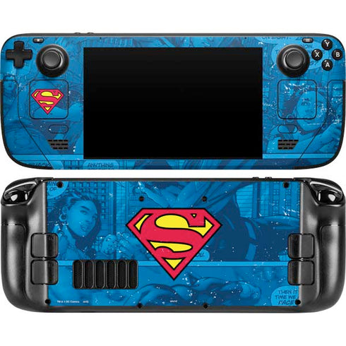 DC Comics Superman Logo Background Pattern Steam Deck Handheld Gaming Computer Skin