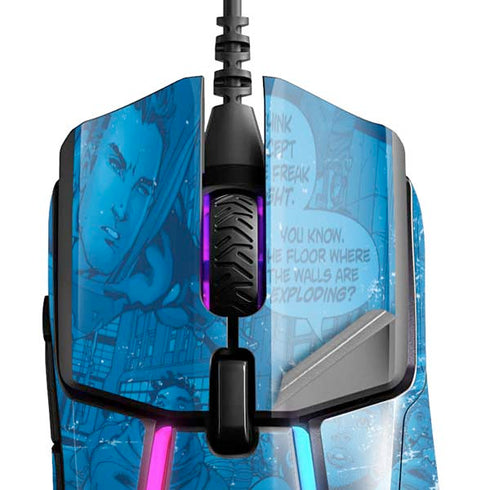 DC Comics Superman Logo Background Pattern SteelSeries Rival 600 Gaming Mouse Skin