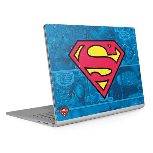 DC Comics Superman Logo Background Pattern Surface Book 2 13.5in Skin