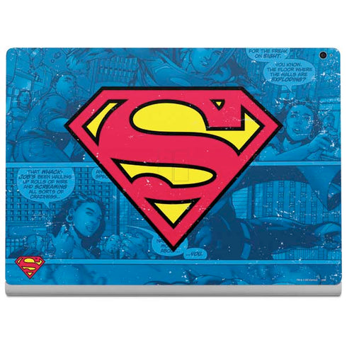 DC Comics Superman Logo Background Pattern Surface Book 2 15in Skin