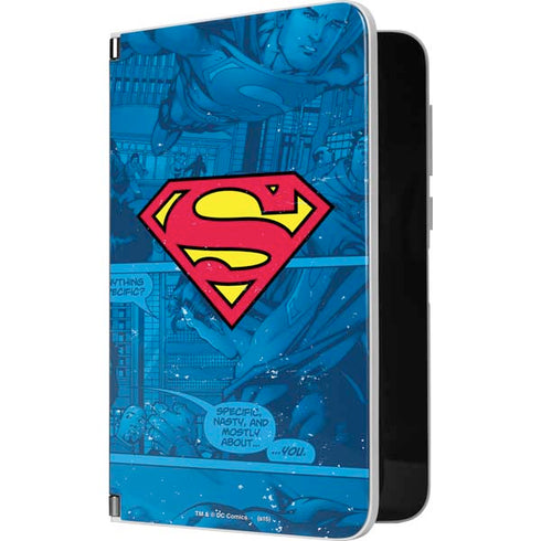 DC Comics Superman Logo Background Pattern Surface Duo Skin