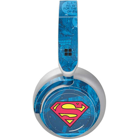 DC Comics Superman Logo Background Pattern Surface Headphones Skin