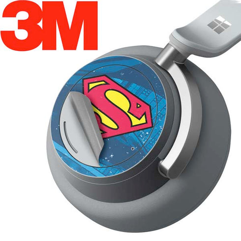 DC Comics Superman Logo Background Pattern Surface Headphones Skin