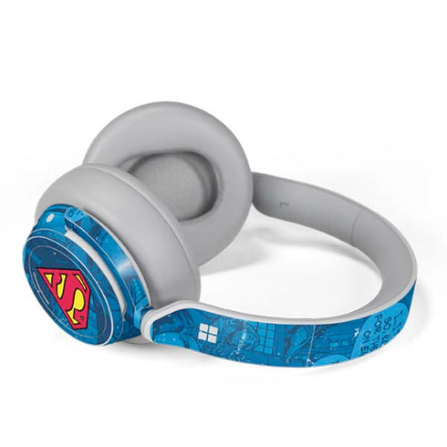 DC Comics Superman Logo Background Pattern Surface Headphones Skin