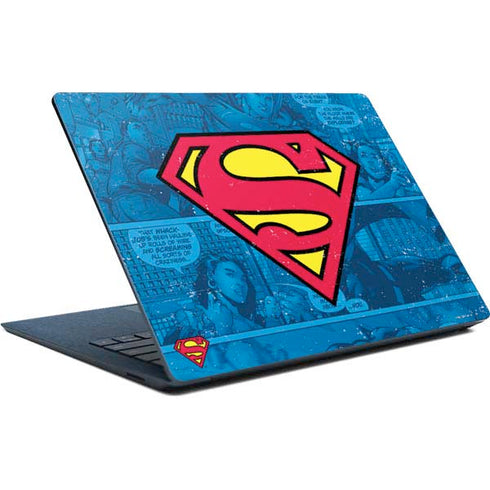 DC Comics Superman Logo Background Pattern Surface Laptop Skin