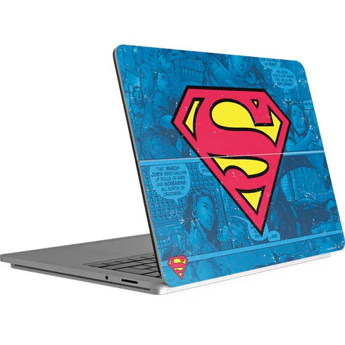 DC Comics Superman Logo Background Pattern Surface Laptop Studio Skin