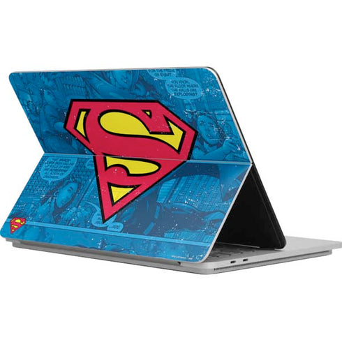 DC Comics Superman Logo Background Pattern Surface Laptop Studio Skin