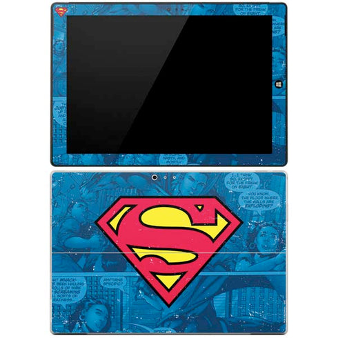 DC Comics Superman Logo Background Pattern Surface Pro 3 Skin