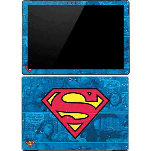DC Comics Superman Logo Background Pattern Surface Pro 4 Skin