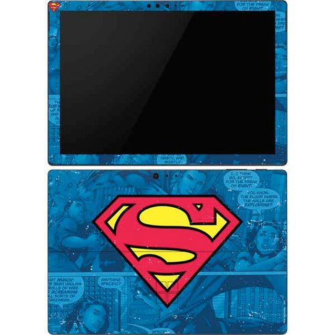 DC Comics Superman Logo Background Pattern Surface Pro 6 Skin