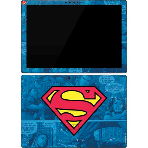 DC Comics Superman Logo Background Pattern Surface Pro 7 Skin