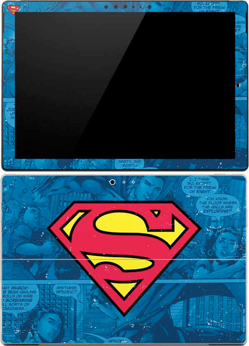 DC Comics Superman Logo Background Pattern Surface Pro (2017) Skin
