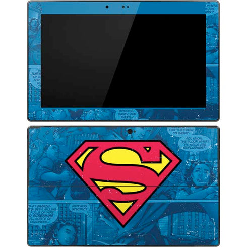 DC Comics Superman Logo Background Pattern Surface Pro Tablet Skin