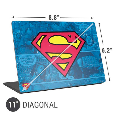 DC Comics Superman Logo Background Pattern Universal Laptop 11in (8.8 x 6.2in) Skin