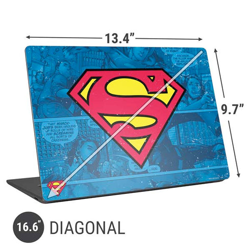 DC Comics Superman Logo Background Pattern Universal Laptop 16.6in (13.4 x 9.7in) Skin