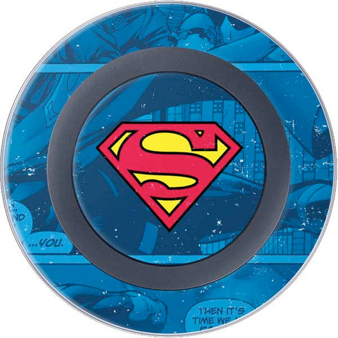 DC Comics Superman Logo Background Pattern Wireless Charger Skin