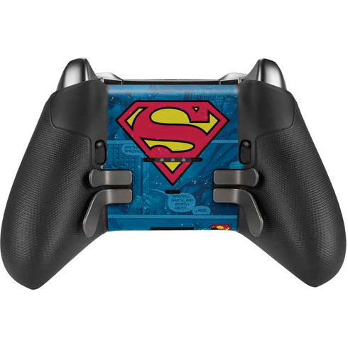 DC Comics Superman Logo Background Pattern Xbox Elite Wireless Controller Series 2 Skin