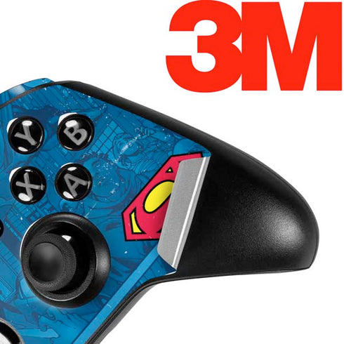 DC Comics Superman Logo Background Pattern Xbox One Elite Controller Skin